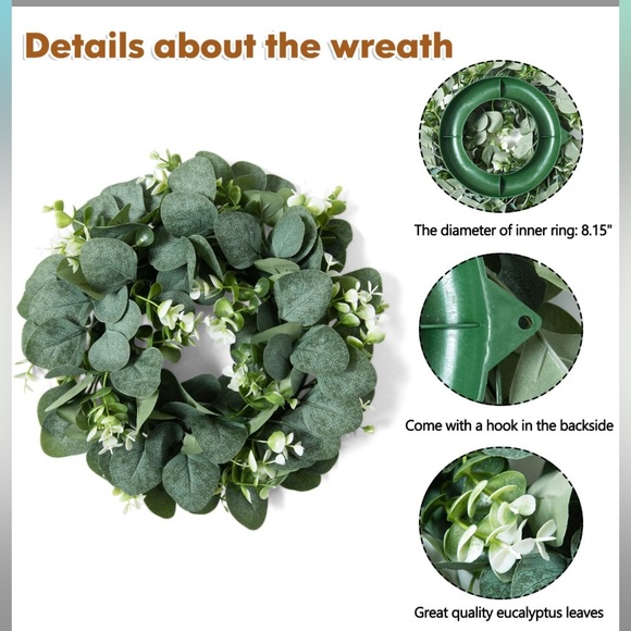 Artificial Eucalyptus Wreath decor - Picture 6 of 6